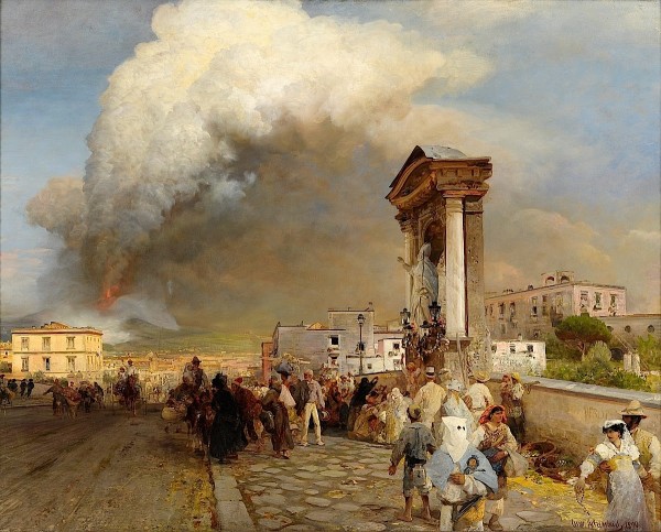 Italian volcano eruption by Oswald Achenbach